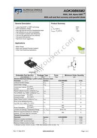 AOK30B65M2 Datasheet Cover