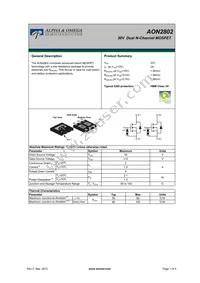 AON2802 Datasheet Cover