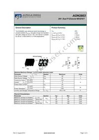 AON2803 Datasheet Cover