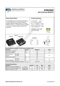 AON3402 Datasheet Cover