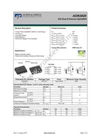 AON3820 Datasheet Cover