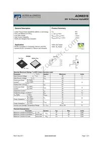 AON6516 Datasheet Cover