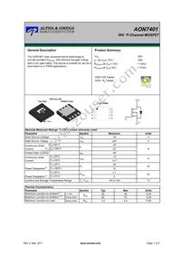 AON7401 Datasheet Cover