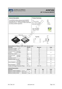 AON7404 Datasheet Cover