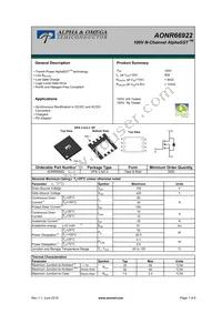 AONR66922 Datasheet Cover