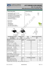 AOT15B65M1 Datasheet Cover