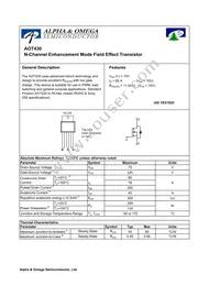 AOT430 Datasheet Cover