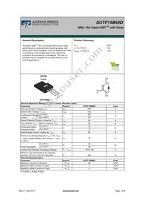 AOTF15B60D Datasheet Cover