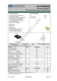 AOTF20B65M2 Datasheet Cover