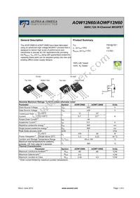 AOW12N60 Datasheet Cover