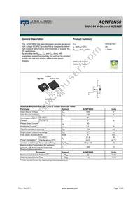 AOWF8N50 Datasheet Cover