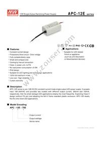 APC-12E-700 Datasheet Cover