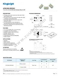 APHB1608LVBDZGKC Datasheet Cover