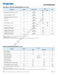 APHB1608QBDSURKC Datasheet Page 2