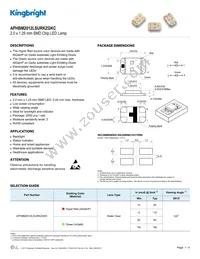 APHBM2012LSURKZGKC Datasheet Cover