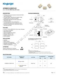 APHBM2012LVBDSYKJ3C Datasheet Cover