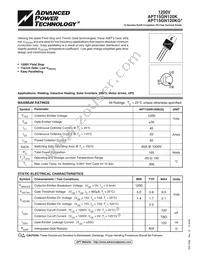 APT15GN120KG Datasheet Cover