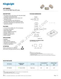 APT1608ZGC Datasheet Cover