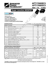 APT17N80SC3G Datasheet Cover