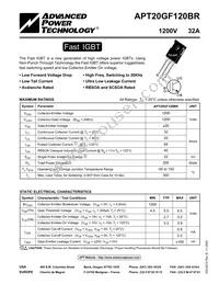 APT20GF120BRG Datasheet Cover