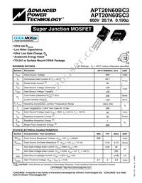 APT20N60SC3G Datasheet Cover