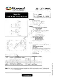 APTGF350A60G Datasheet Cover