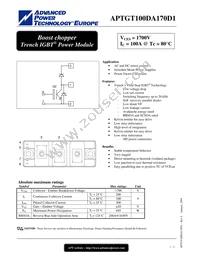 APTGT100DA170D1G Datasheet Cover