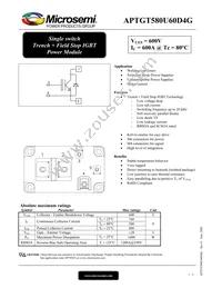 APTGT580U60D4G Datasheet Cover