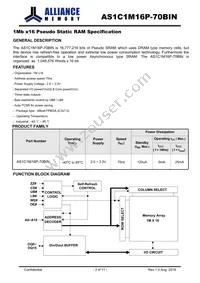 AS1C1M16P-70BIN Datasheet Page 2