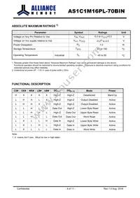 AS1C1M16PL-70BIN Datasheet Page 4