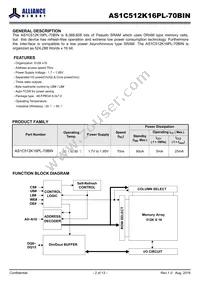 AS1C512K16PL-70BIN Datasheet Page 2