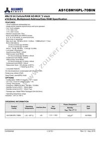 AS1C8M16PL-70BIN Datasheet Page 2