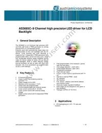 AS3693C-ZTQT Datasheet Cover