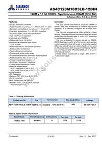 AS4C128M16D3LB-12BINTR Datasheet Page 2