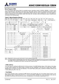 AS4C128M16D3LB-12BINTR Datasheet Page 14