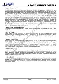 AS4C128M16D3LC-12BAN Datasheet Page 17