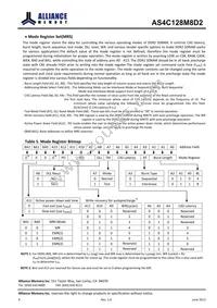 AS4C128M8D2-25BINTR Datasheet Page 9