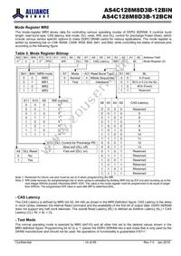 AS4C128M8D3B-12BINTR Datasheet Page 14