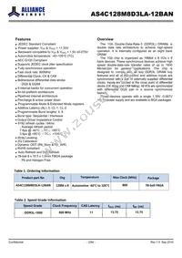 AS4C128M8D3LA-12BAN Datasheet Page 2