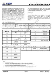 AS4C16M16MSA-6BINTR Datasheet Page 7