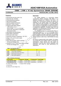AS4C16M16SA-6BANTR Datasheet Page 2