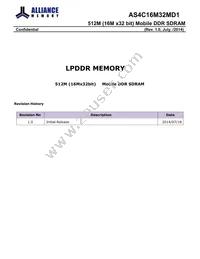 AS4C16M32MD1-5BIN Datasheet Cover