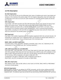 AS4C16M32MD1-5BIN Datasheet Page 5