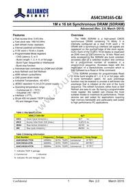 AS4C1M16S-6TINTR Datasheet Page 2