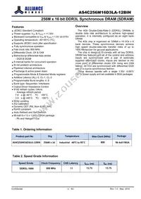 AS4C256M16D3LA-12BINTR Datasheet Page 2