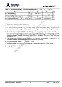 AS4C32M16D1-5TINTR Datasheet Page 14
