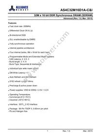 AS4C32M16D1A-5TINTR Datasheet Page 2