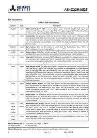 AS4C32M16D2-25BIN Datasheet Page 5