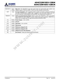 AS4C32M16D3-12BINTR Datasheet Page 7