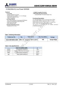 AS4C32M16MSA-6BIN Datasheet Page 2